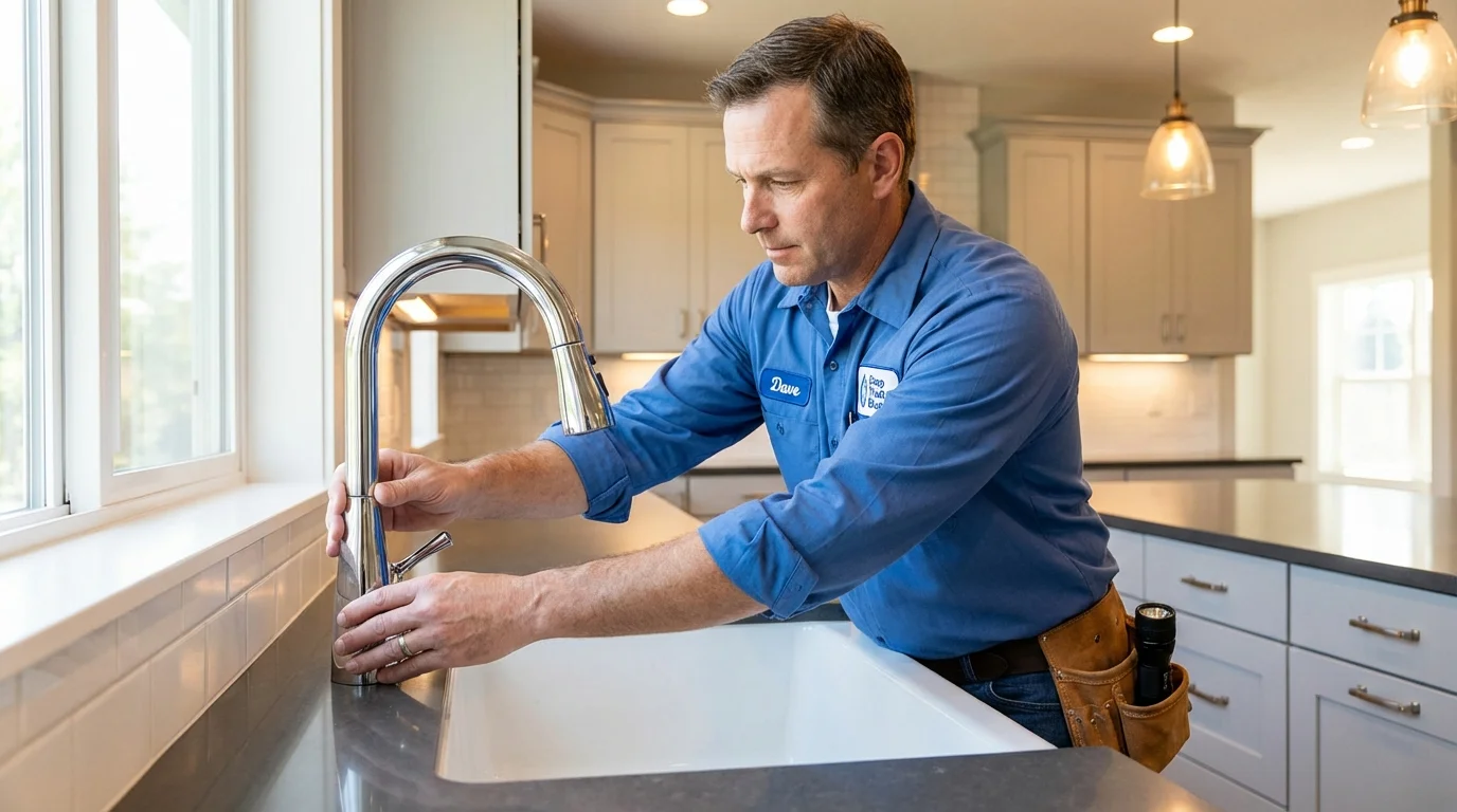 Kitchen faucet installation by Johns Plumbing LLC in Charlestown